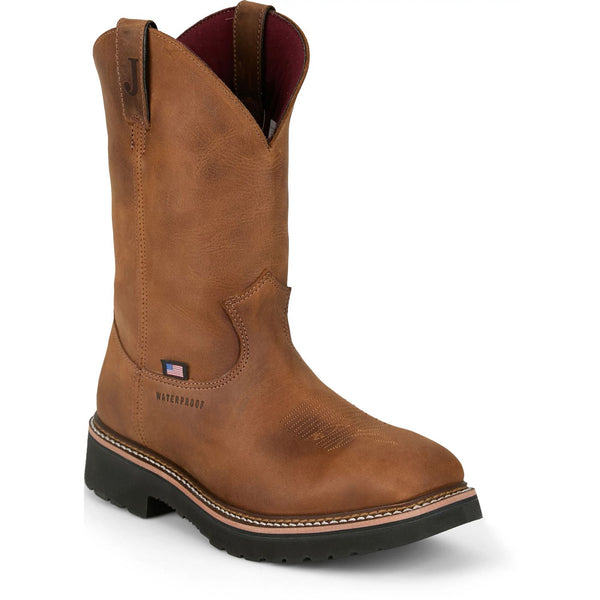 Justin Men's Ames Waterproof Steel Toe Wellington HL4225 EH SR Safety Toe