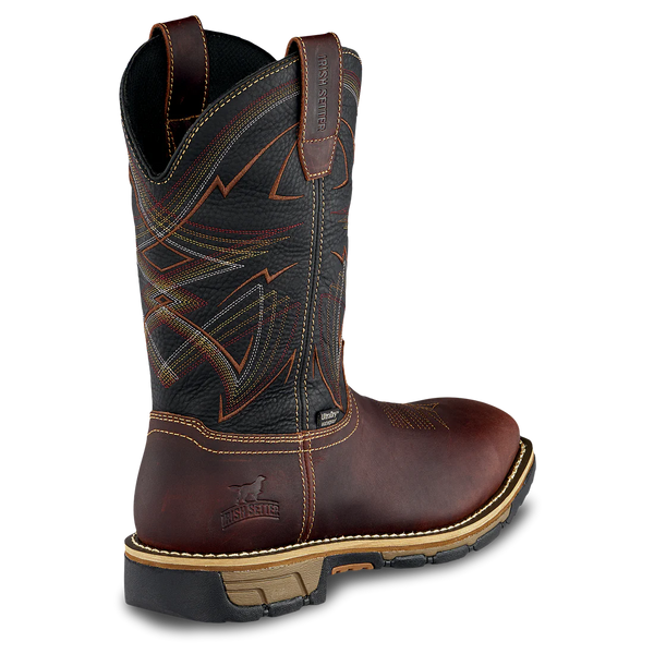Irish Setter Mens Marshall ISW83938 11-Inch Waterproof Leather Pull-On Boot Steel Toe Safety Toe EH