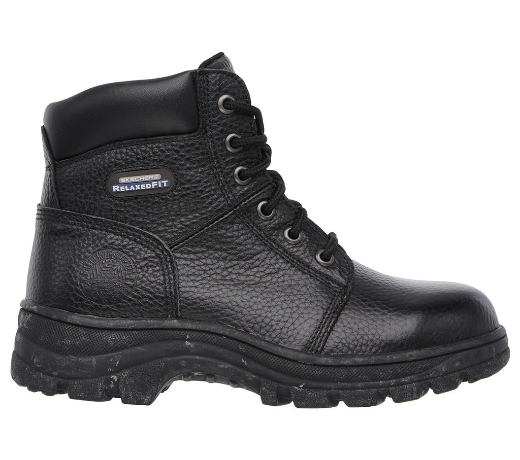 Skechers Womens 6" Safety Toe (Steel Toe) Work Boot Workshire Peril St Black Memeory Foam SK76561BLK EH
