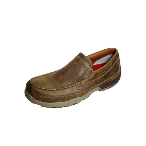 Twisted X Mens Slip-on Oxford Safety Toe Driving Mocs Bomber TX-MDMSC03